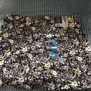 Jones New York Black and White Floral Mini Skirt